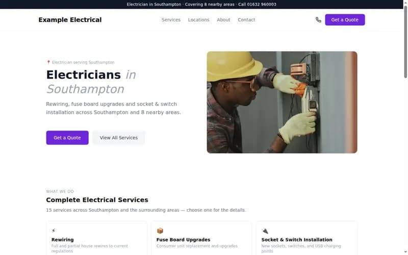 Example Electrical example site on a computer