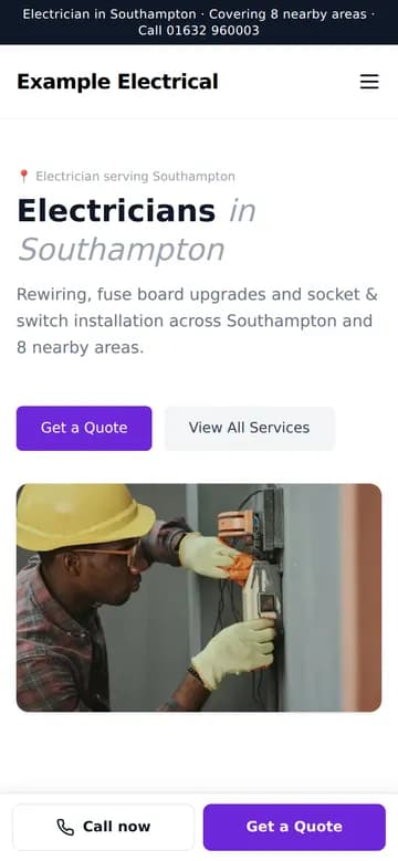 Example Electrical example site on a phone